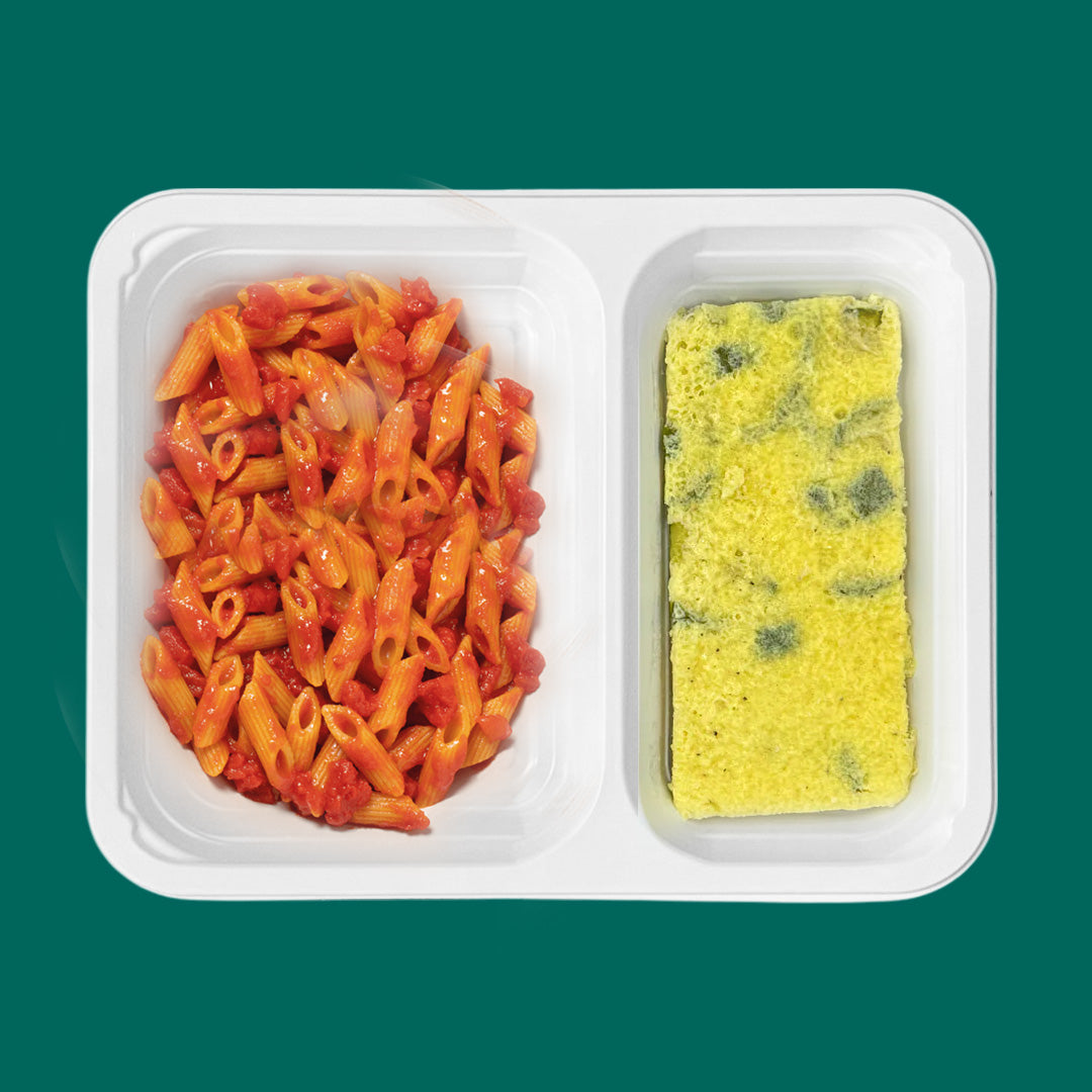 Pasta integrale zucchine porri pomodorini + frittata di zucchine